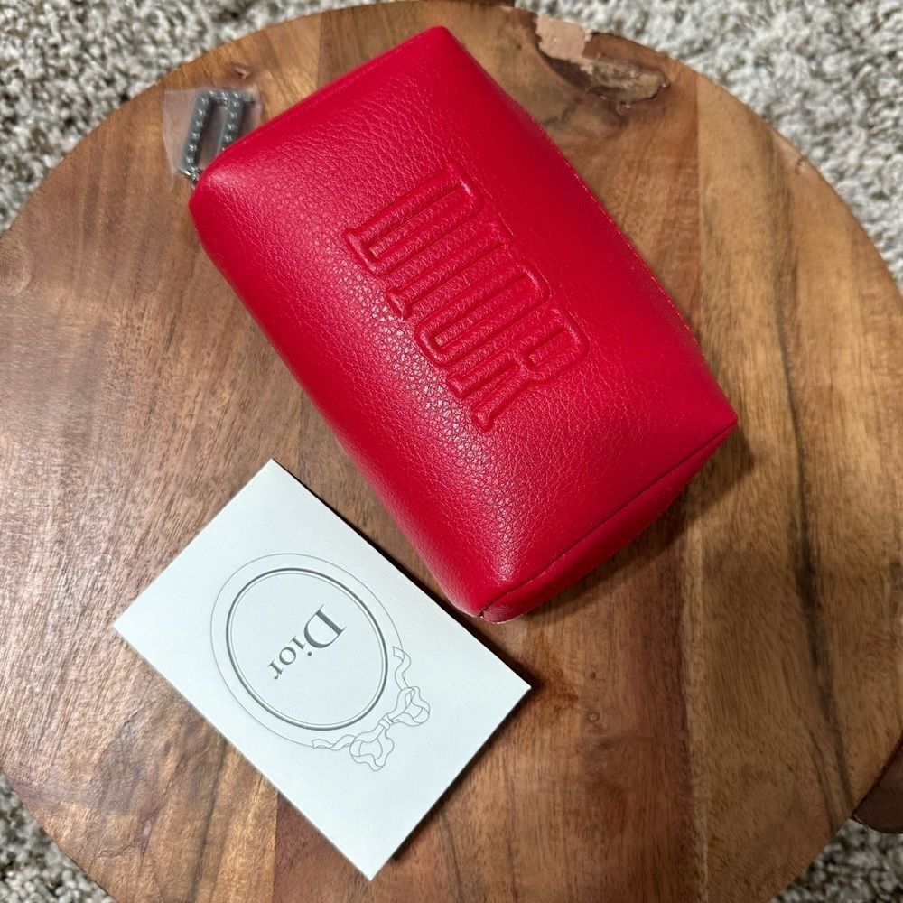 Dior Makeup Cosmetic Square Pouch Red Limited Edition - Picture 6 of 6